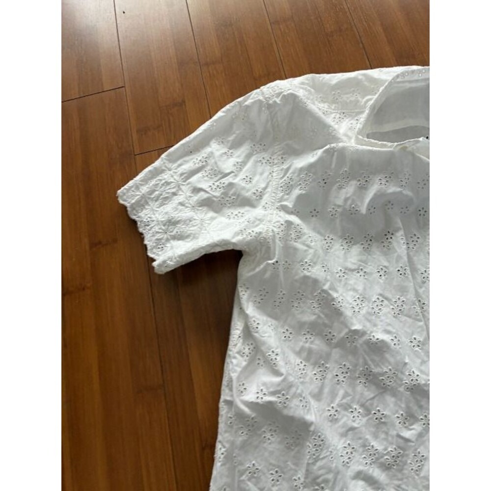 Gap x Doen White Button-Down Eyelet Button Up Shirt Large - Picture 3 of 7
